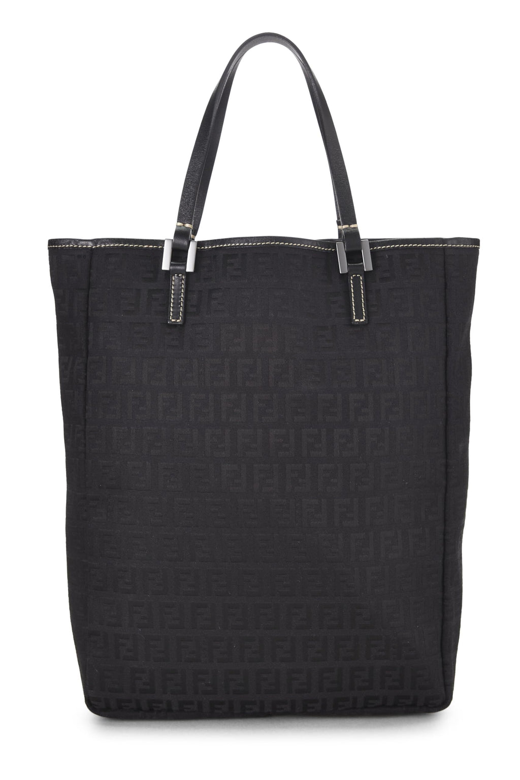 Fendi,  Black Zucchino Canvas Tote Small, Black