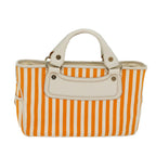 CELINE Hand Bag Canvas Orange Auth 71340