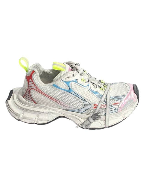 Balenciaga 3XL Leather Low Top Sneakers White Red Blue