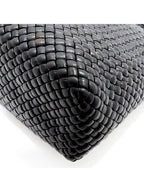 Bottega Veneta Unused 716974 Black Leather Intreccio Tosca Classic Shoulder Bag