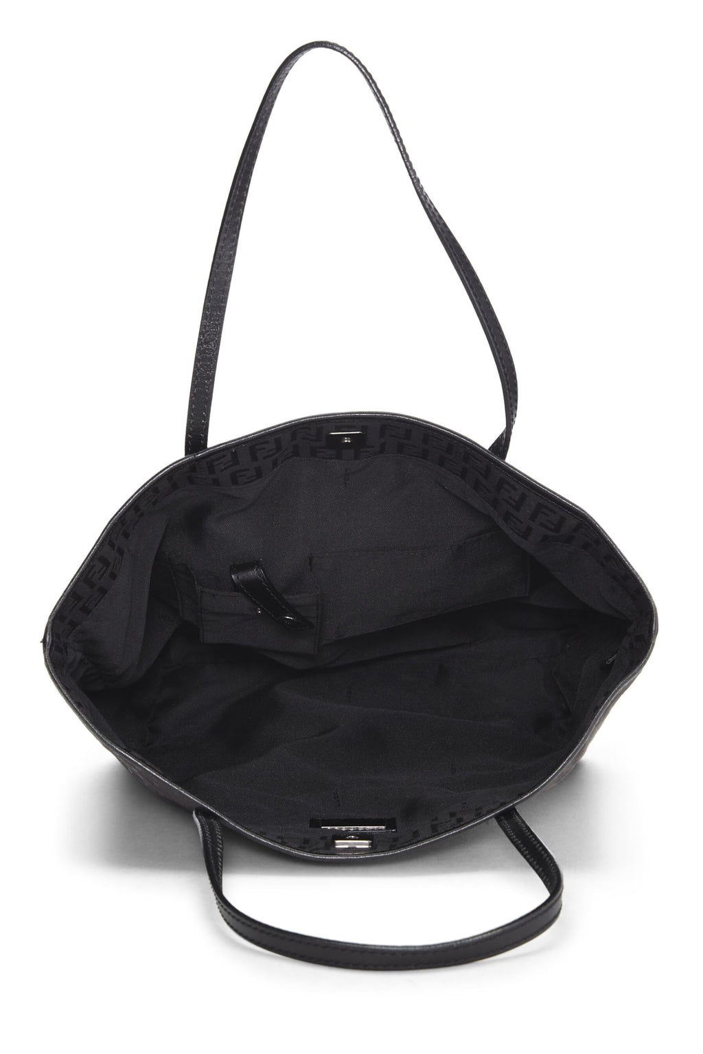 Fendi,  Black Zucchino Canvas Tote Small, Black
