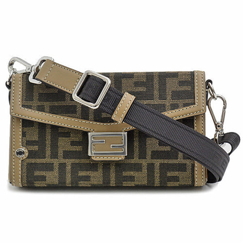 Fendi Canvas Zucca Baguette Soft Trunk Shoulder Bag