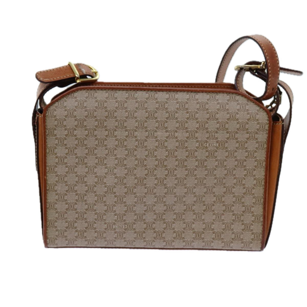 CELINE Macadam Canvas Shoulder Bag Beige  71426