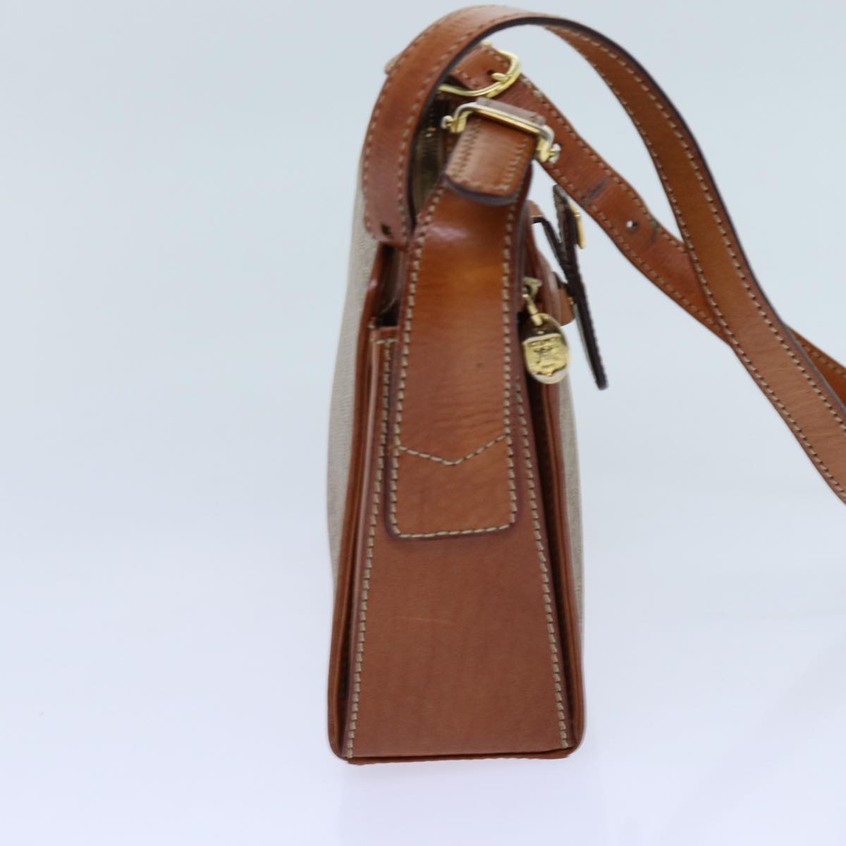 CELINE Macadam Canvas Shoulder Bag Beige  71426