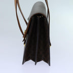 CELINE Macadam Canvas Shoulder Bag PVC Brown Auth 71427