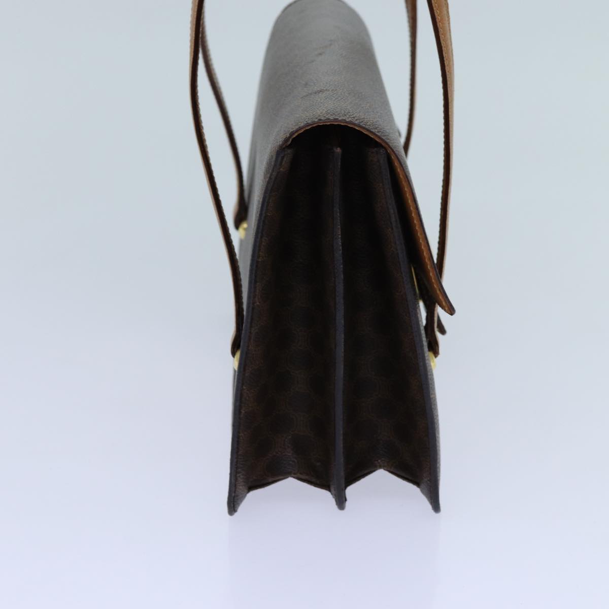 CELINE Macadam Canvas Shoulder Bag PVC Brown Auth 71427