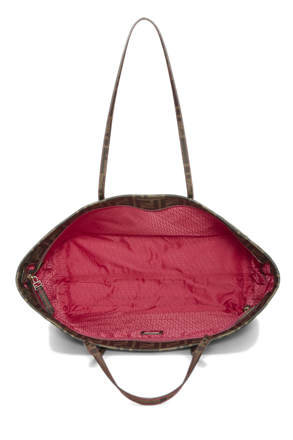 Fendi,  Brown Zucca Coated Canvas Roll Tote Small, Pink