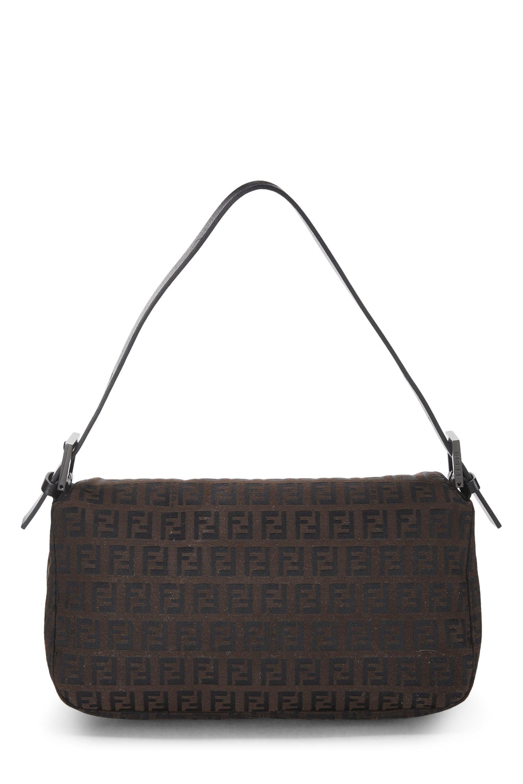 Fendi,  Brown Nylon Zucchino Shoulder Bag, Brown