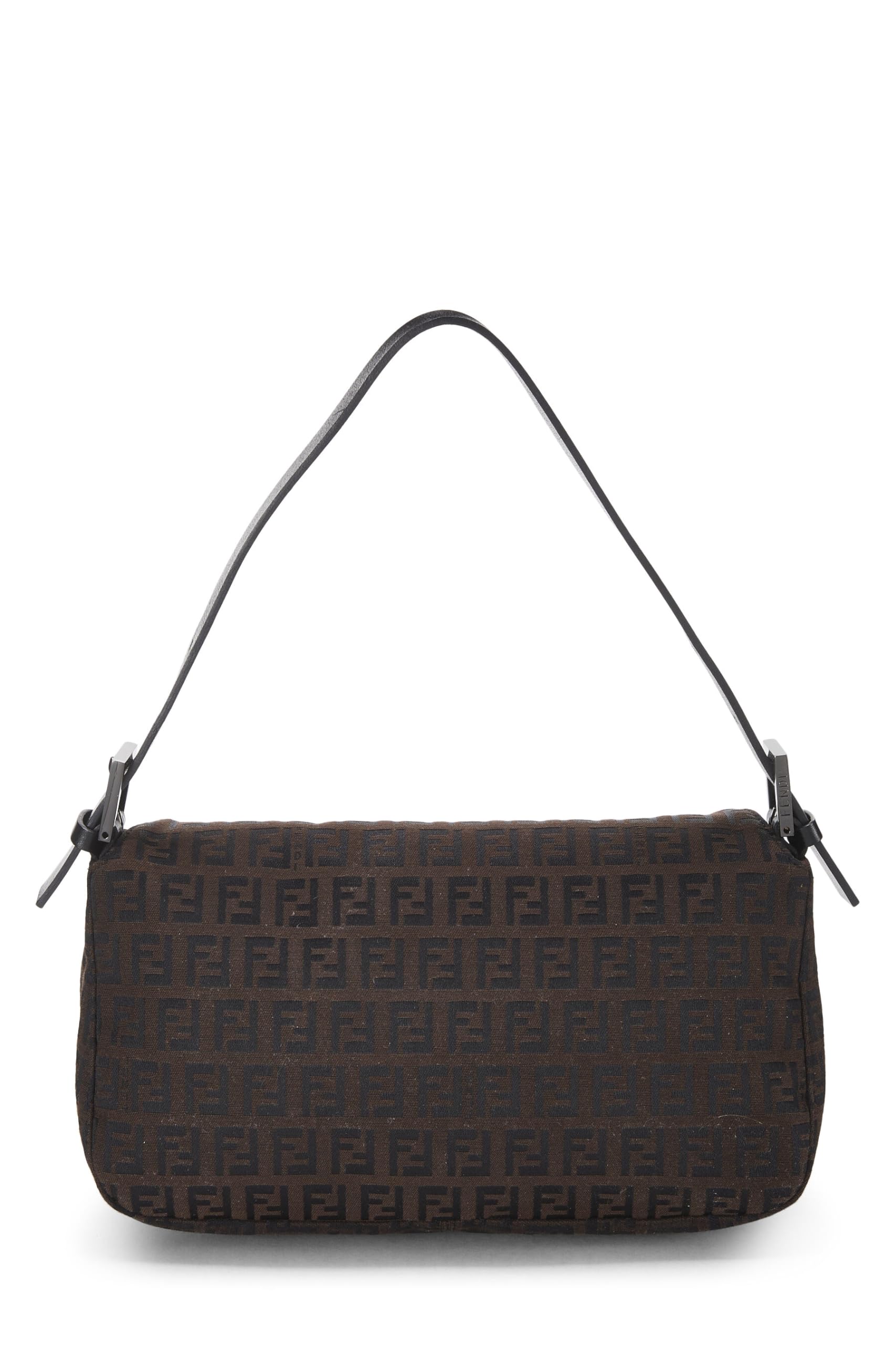 Fendi,  Brown Nylon Zucchino Shoulder Bag, Brown