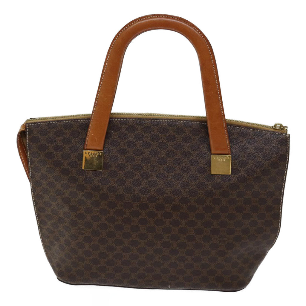 CELINE Macadam Canvas Hand Bag PVC Brown Auth 71532
