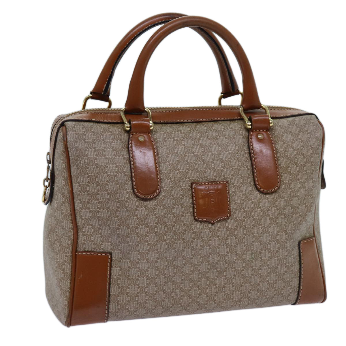 CELINE Macadam Canvas Hand Bag Beige  71533