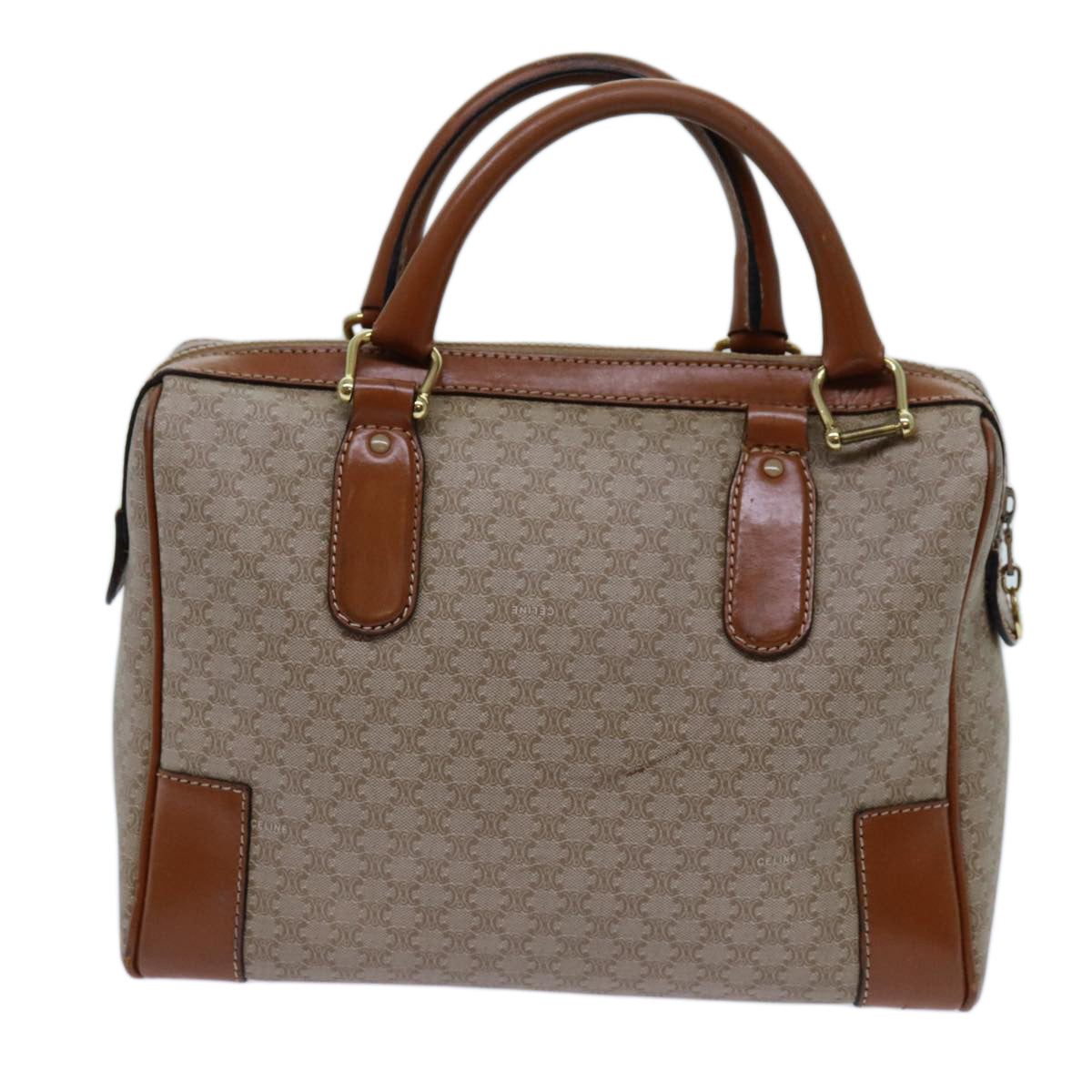 CELINE Macadam Canvas Hand Bag Beige  71533