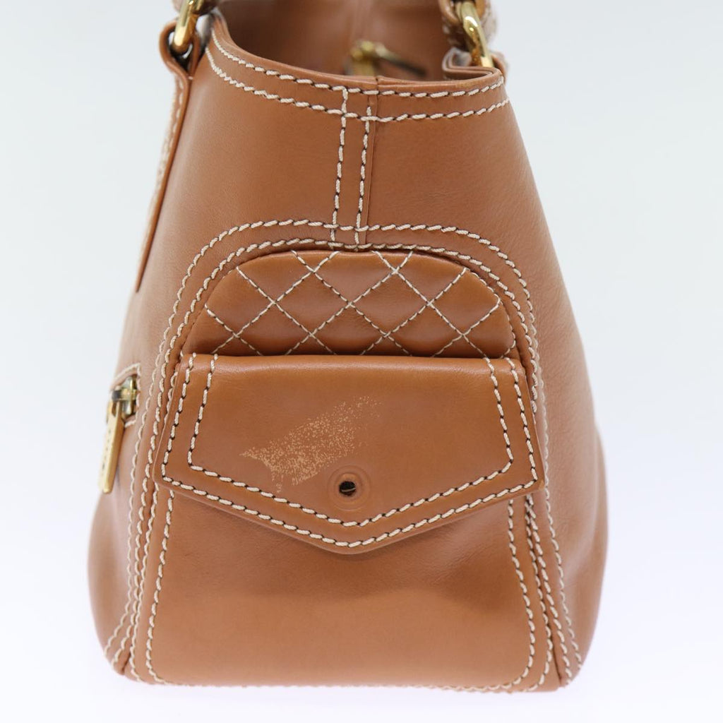CELINE Hand Bag Leather Brown Auth 71534