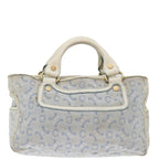 CELINE C Macadam Canvas Hand Bag Light Blue Auth 71535
