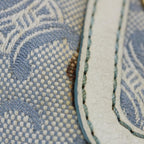 CELINE C Macadam Canvas Hand Bag Light Blue Auth 71535