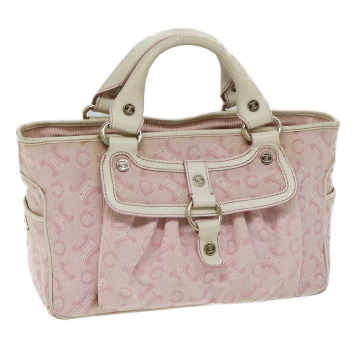 CELINE C Macadam Canvas Hand Bag Pink  71536