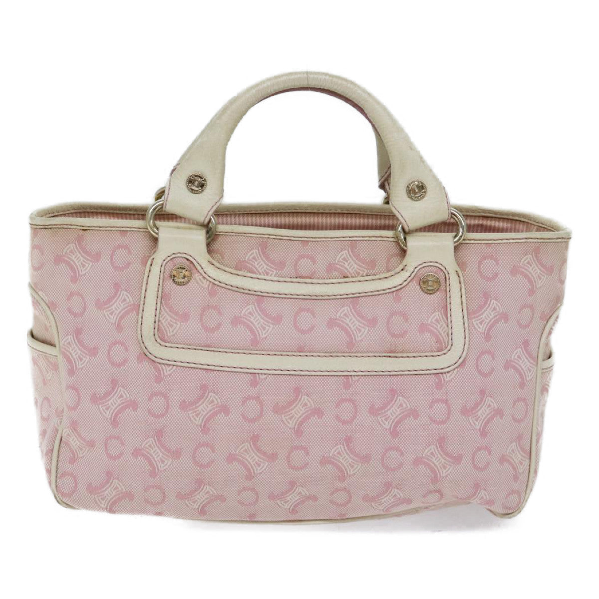 CELINE C Macadam Canvas Hand Bag Pink  71536