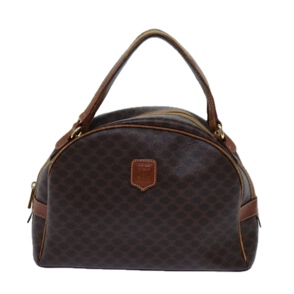 CELINE Macadam Canvas Hand Bag PVC Brown Auth 71537