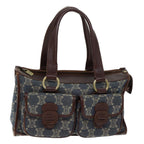 CELINE Macadam Canvas Hand Bag Blue  71539