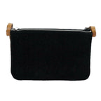 CELINE C Macadam Canvas Shoulder Bag Black Auth 71542