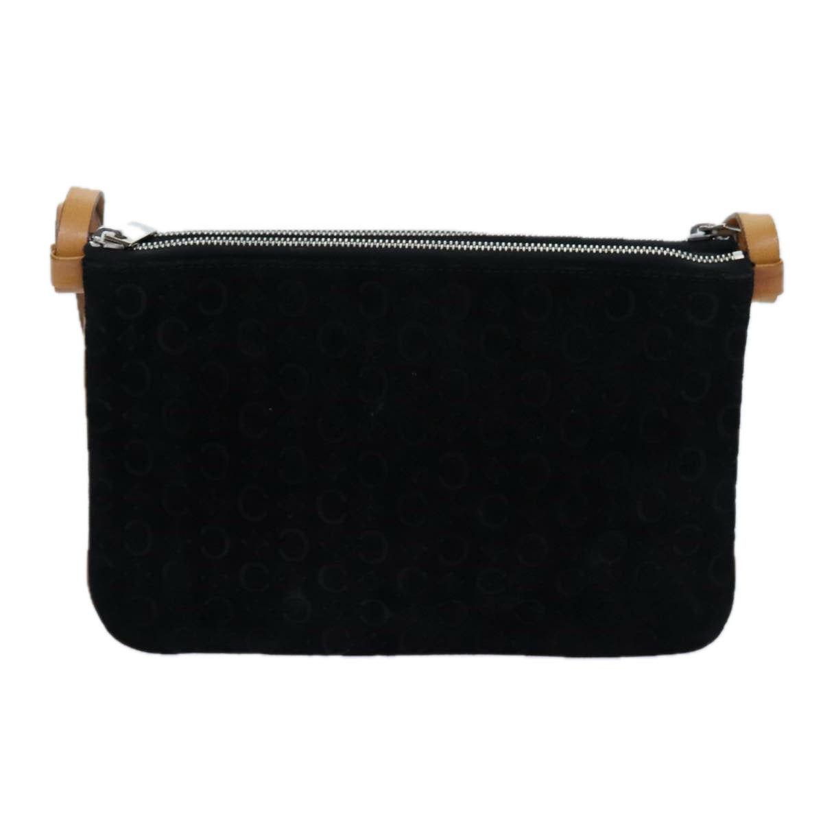 CELINE C Macadam Canvas Shoulder Bag Black Auth 71542