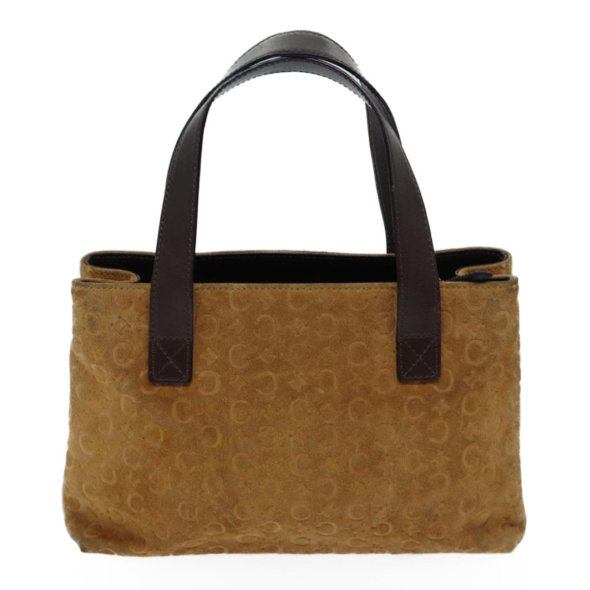 CELINE C Macadam Canvas Hand Bag Beige Auth 71543