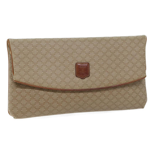 CELINE Macadam Canvas Clutch Bag Beige  71544