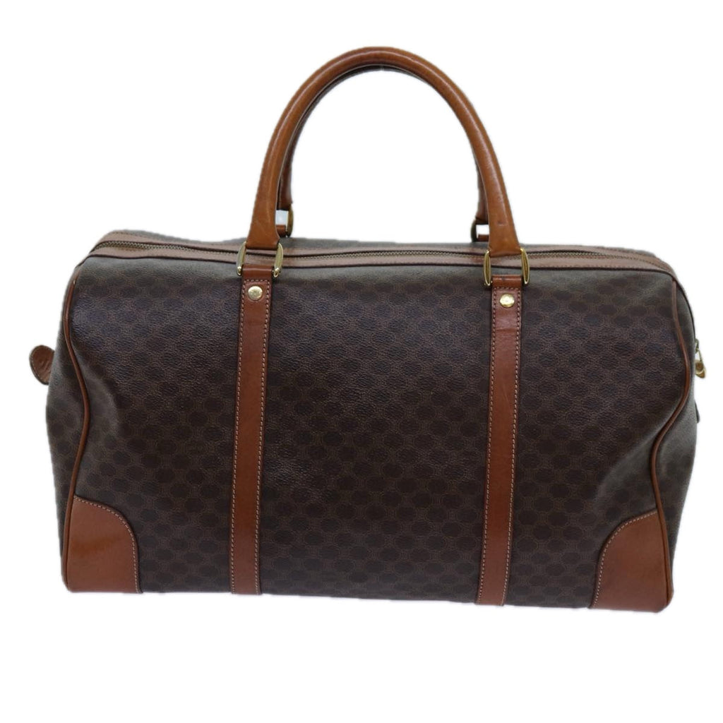 CELINE Macadam Canvas Boston Bag PVC Brown  71547