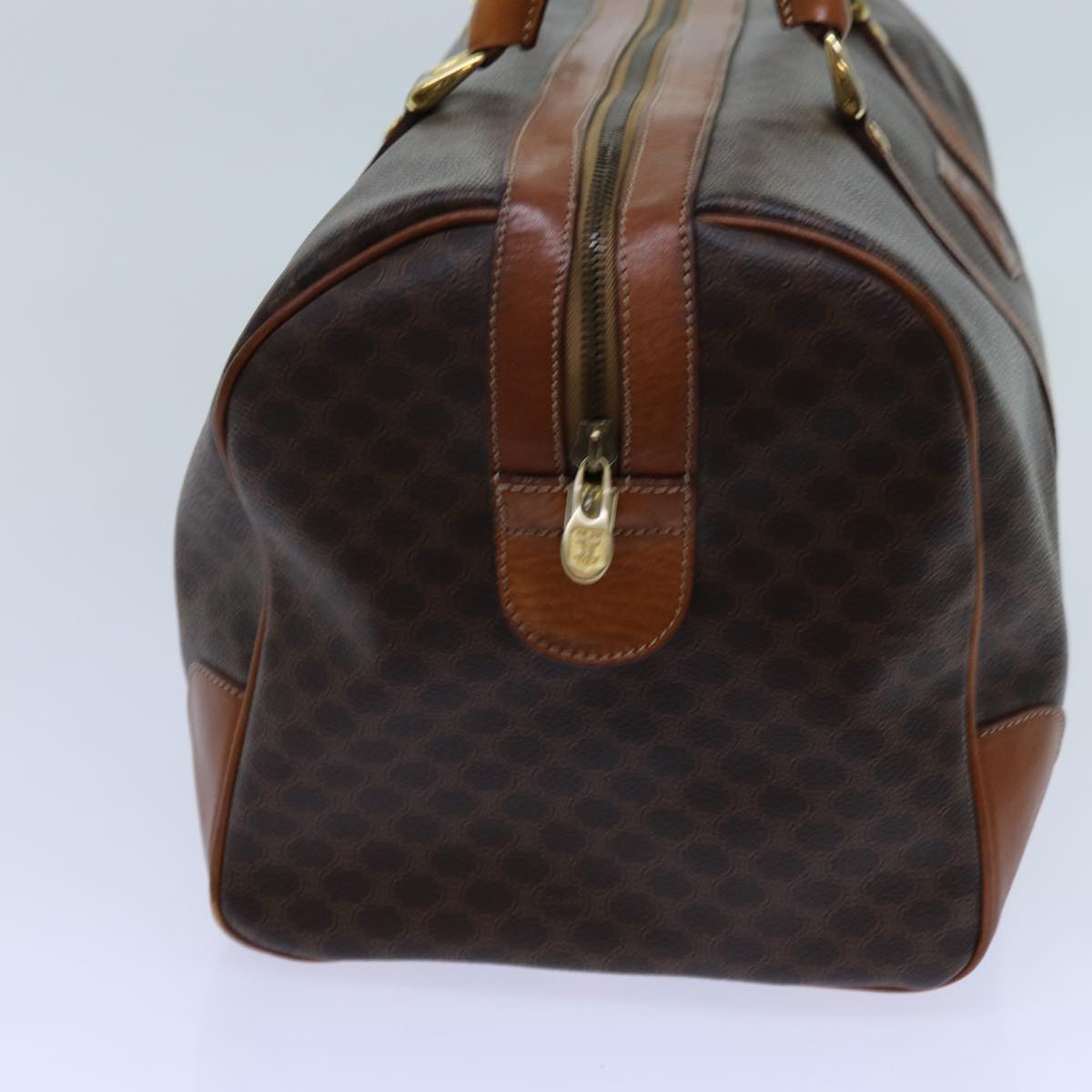 CELINE Macadam Canvas Boston Bag PVC Brown  71547