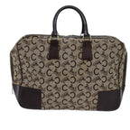 CELINE C Macadam Canvas Boston Bag Beige Auth 71548