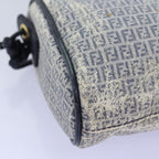 FENDI Zucchino Canvas Shoulder Bag Coated Canvas White Navy71558