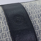 FENDI Zucchino Canvas Shoulder Bag Coated Canvas White Navy71558