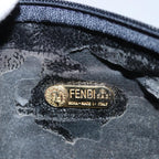 FENDI Zucchino Canvas Shoulder Bag Coated Canvas White Navy71558