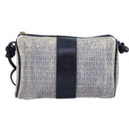 FENDI Zucchino Canvas Shoulder Bag Coated Canvas White Navy71558