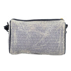 FENDI Zucchino Canvas Shoulder Bag Coated Canvas White Navy71558