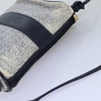 FENDI Zucchino Canvas Shoulder Bag Coated Canvas White Navy71558