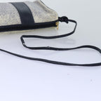 FENDI Zucchino Canvas Shoulder Bag Coated Canvas White Navy71558