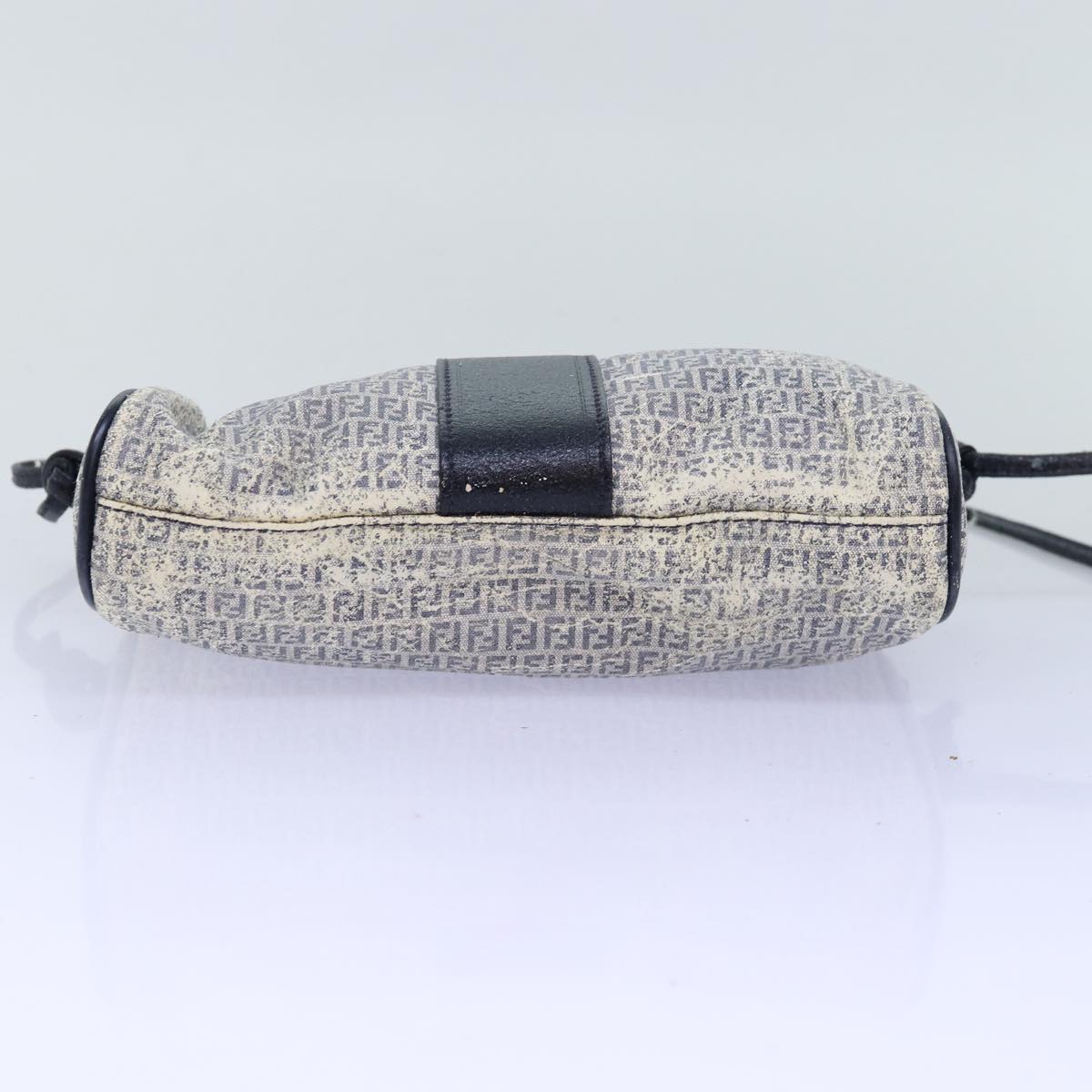 FENDI Zucchino Canvas Shoulder Bag Coated Canvas White Navy71558
