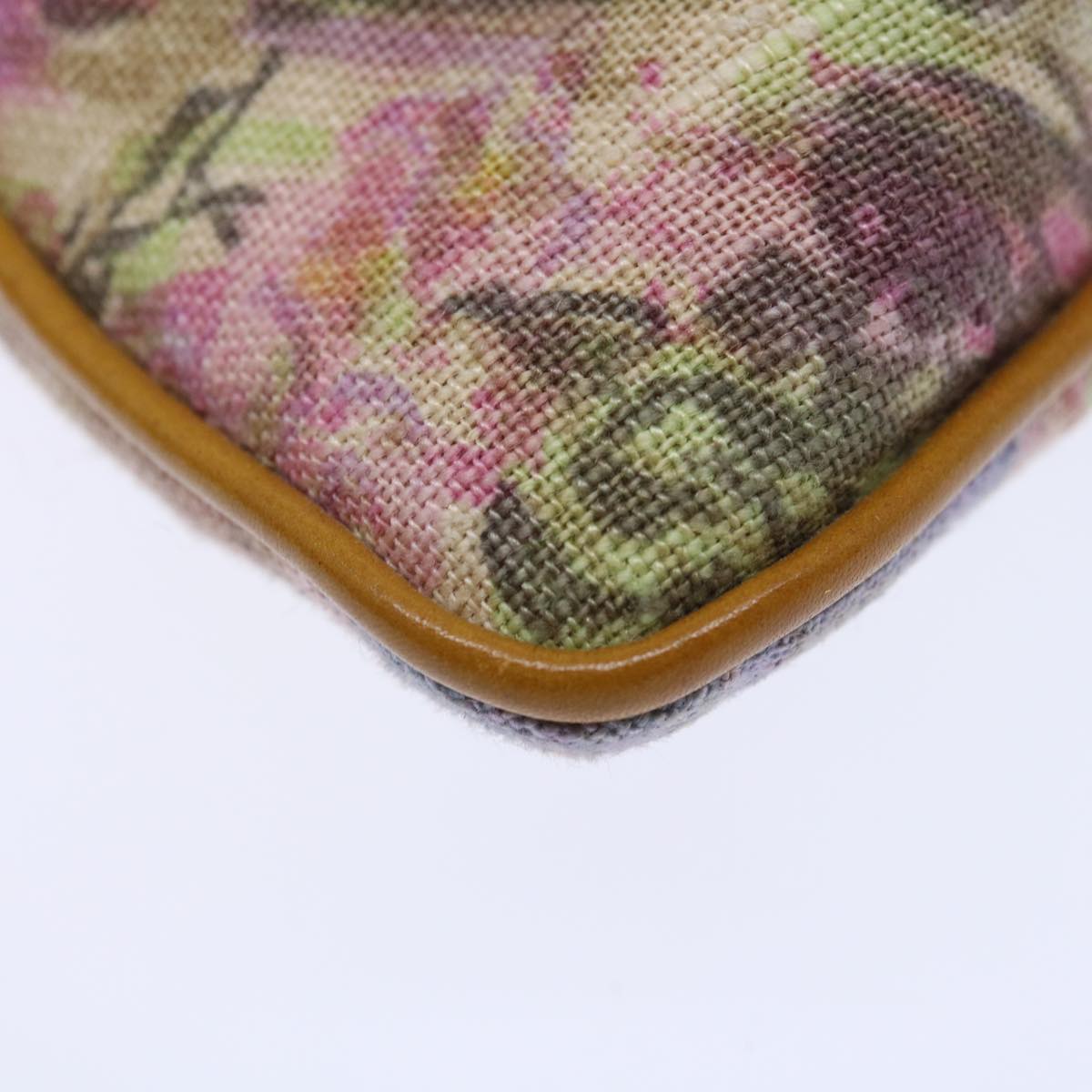 FENDI Hand Bag Canvas Beige Pink71568
