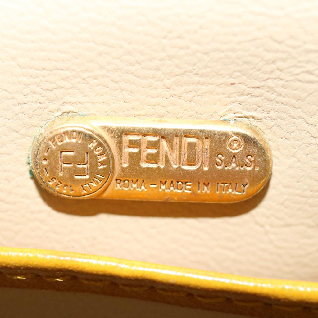 FENDI Hand Bag Canvas Beige Pink71568