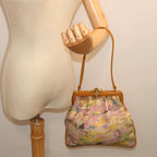 FENDI Hand Bag Canvas Beige Pink71568