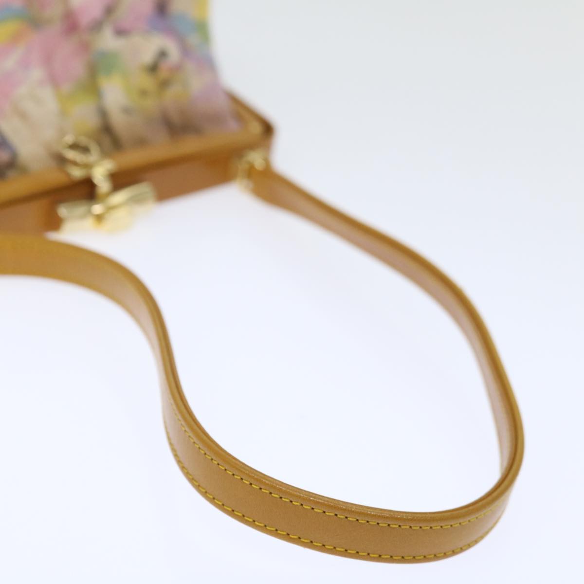 FENDI Hand Bag Canvas Beige Pink71568