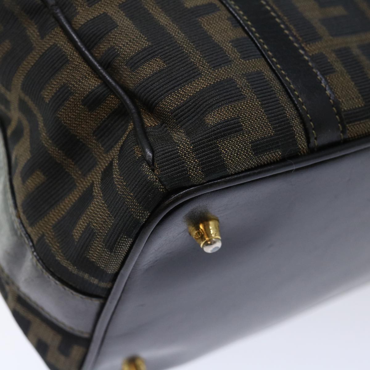 FENDI Zucca Canvas Hand Bag 2way Brown Black71647