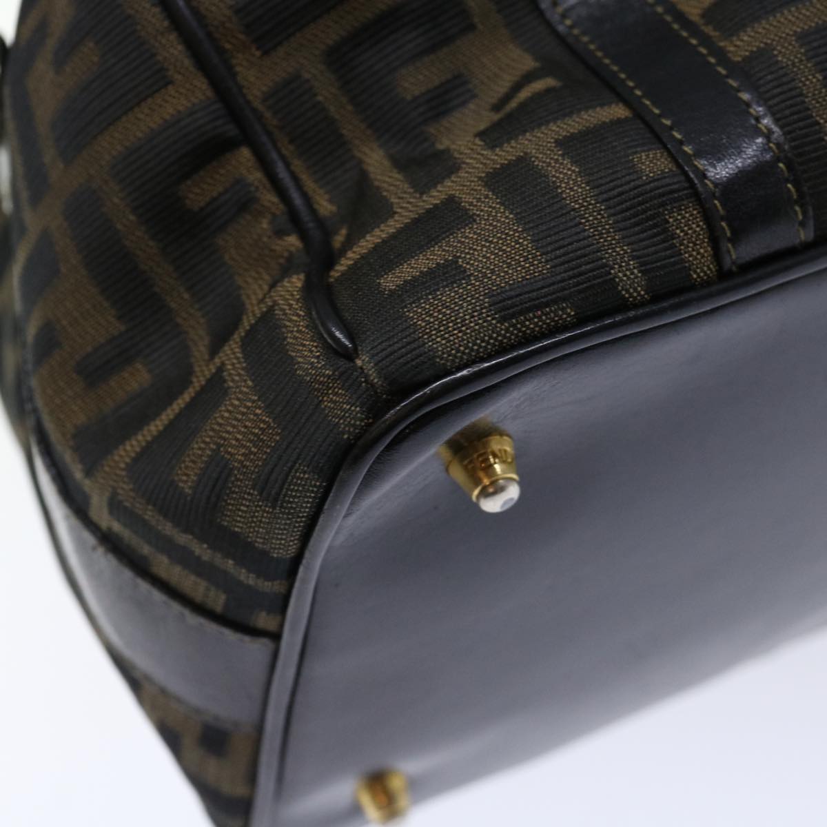 FENDI Zucca Canvas Hand Bag 2way Brown Black71647