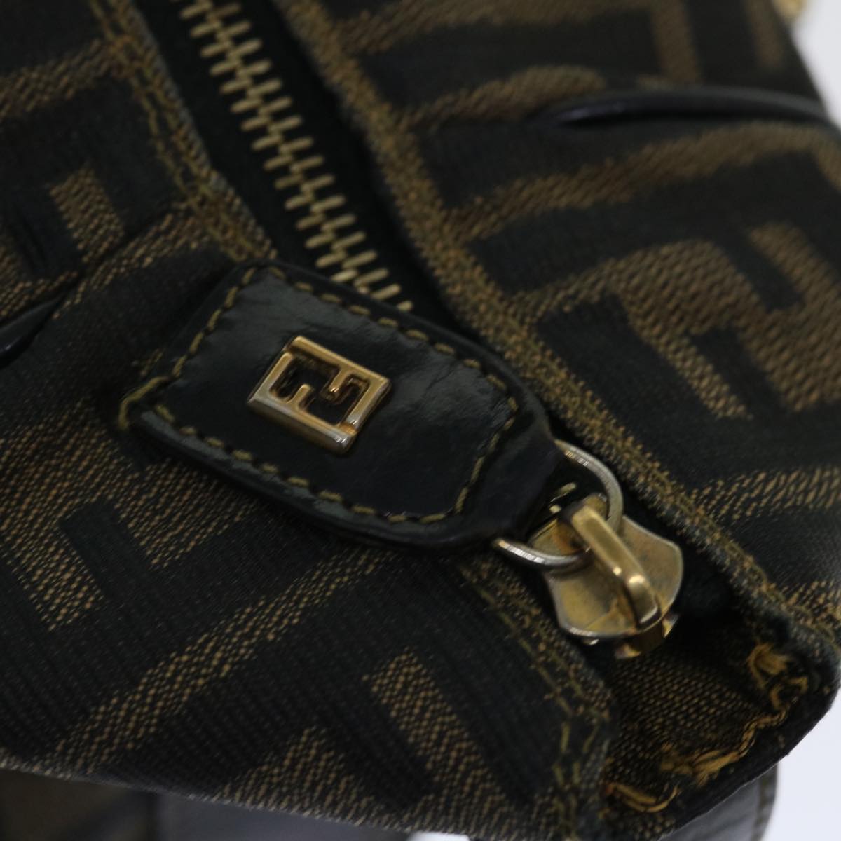 FENDI Zucca Canvas Hand Bag 2way Brown Black71647