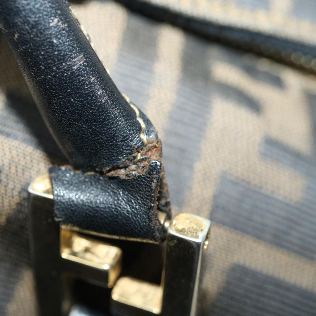 FENDI Zucca Canvas Hand Bag 2way Brown Black71647