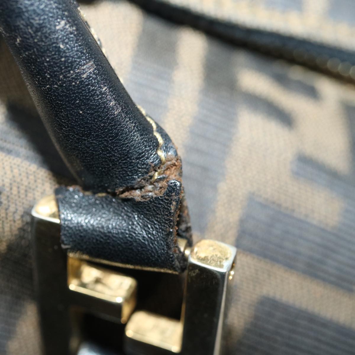 FENDI Zucca Canvas Hand Bag 2way Brown Black71647