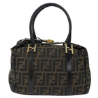 FENDI Zucca Canvas Hand Bag 2way Brown Black71647