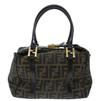 FENDI Zucca Canvas Hand Bag 2way Brown Black71647