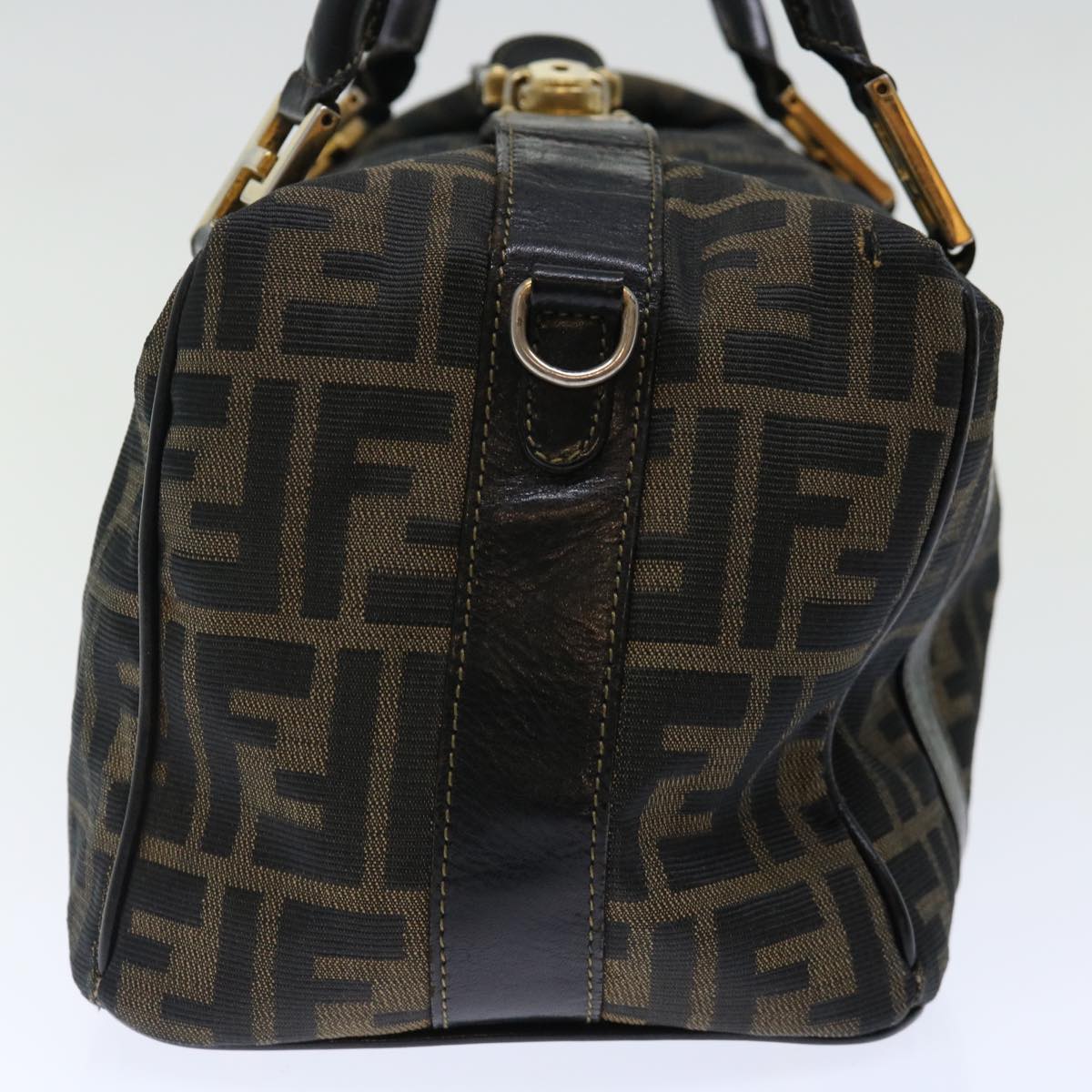 FENDI Zucca Canvas Hand Bag 2way Brown Black71647